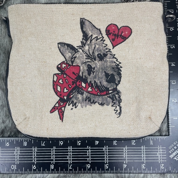 Brighton Cream-Colored Canvas Scottie Dog Crossbody Bag - Picture 8 of 13